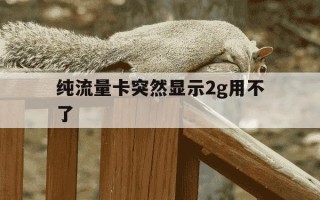 纯流量卡突然显示2g用不了-纯流量卡显示2g不能上网怎么办