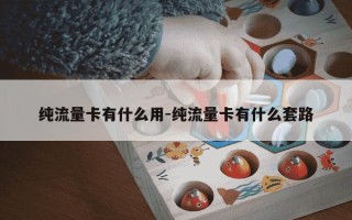 纯流量卡有什么用-纯流量卡有什么套路
