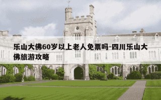 乐山大佛60岁以上老人免票吗-四川乐山大佛旅游攻略