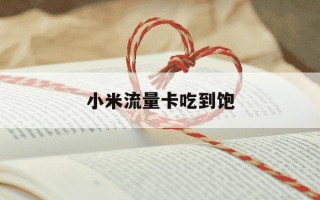 小米流量卡吃到饱-小米流量卡吃到饱怎么样