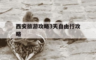 西安旅游攻略3天自由行攻略-西安旅游攻略3天自由行攻略 马蜂窝