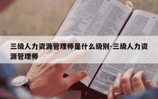 三级人力资源管理师是什么级别-三级人力资源管理师