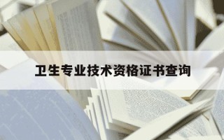 卫生专业技术资格证书查询-护士卫生专业技术资格证书查询