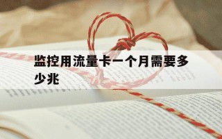 监控用流量卡一个月需要多少兆-监控流量卡一年要多少钱