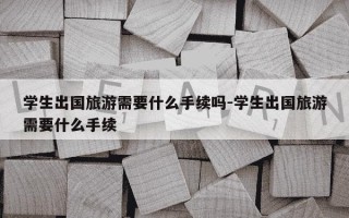 学生出国旅游需要什么手续吗-学生出国旅游需要什么手续