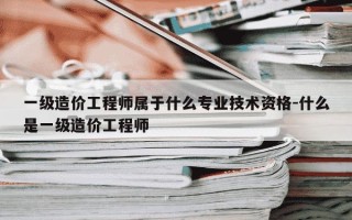 一级造价工程师属于什么专业技术资格-什么是一级造价工程师
