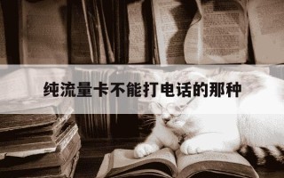 纯流量卡不能打电话的那种-纯流量卡不能打电话的是什么卡