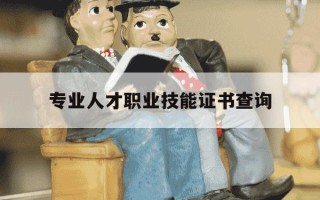 专业人才职业技能证书查询-专业人才技能证书怎么查询