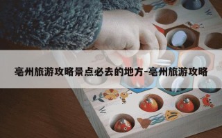 亳州旅游攻略景点必去的地方-亳州旅游攻略