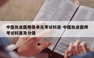 中医执业医师各单元考试科目-中医执业医师考试科目及分值