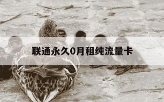 联通永久0月租纯流量卡-中国联通0月租流量卡