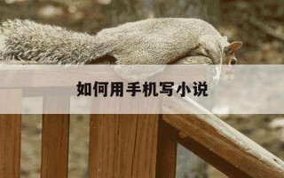 如何用手机写小说-如何用手机写小说并保存