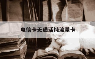 电信卡无通话纯流量卡-无电话号码的电信流量卡怎么使用?