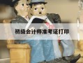 初级会计师准考证打印-初级会计师准考证打印网址