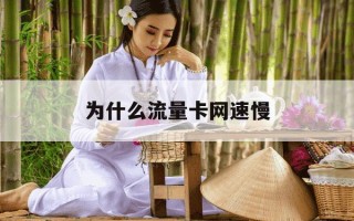 为什么流量卡网速慢-流量卡太卡了什么原因