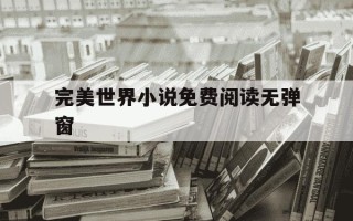 完美世界小说免费阅读无弹窗-完美世界原著小说免费阅读