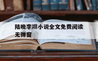 陆晚李翊小说全文免费阅读无弹窗-小说女主角叫陆晚