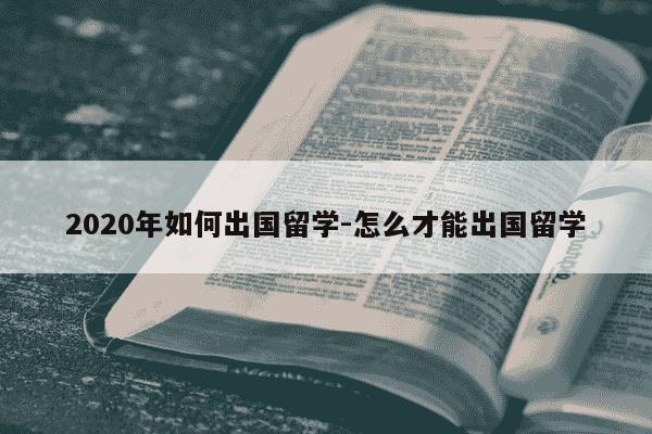 2020年如何出国留学-怎么才能出国留学-第1张图片-学习推荐网 2020年如何出国留学-怎么才能出国留学-第1张图片-学习推荐网