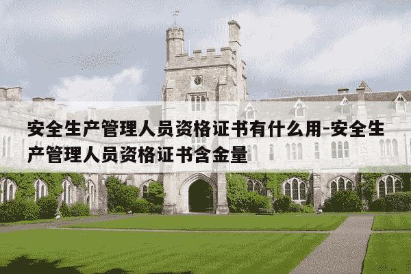安全生产管理人员资格证书有什么用-安全生产管理人员资格证书含金量-第1张图片-学习推荐网