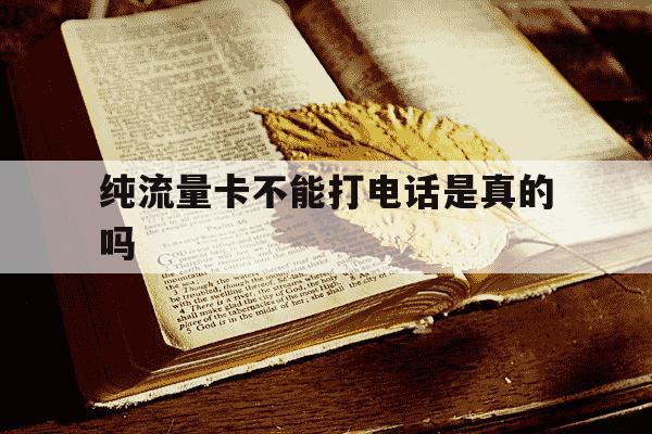 纯流量卡不能打电话是真的吗-纯流量卡能接电话吗-第1张图片-学习推荐网