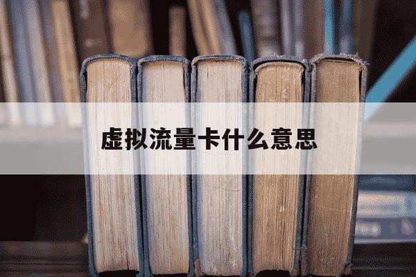 虚拟流量卡什么意思-虚拟卡 流量-第1张图片-学习推荐网